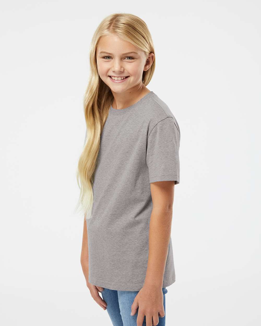 Youth RecycledSoft™ T-Shirt - OnModelSide - B10262112 - Steel Grey