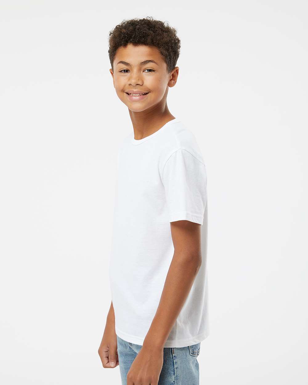 Youth RecycledSoft™ T-Shirt - OnModelSide - B10262122 - White
