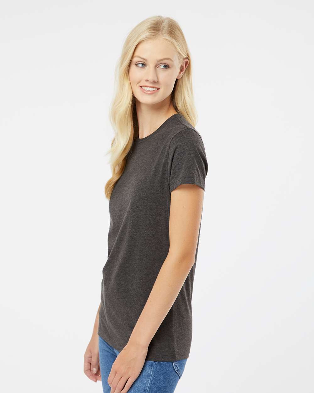 Women's RecycledSoft™ T-Shirt - OnModelSide - B10362003 - Carbon