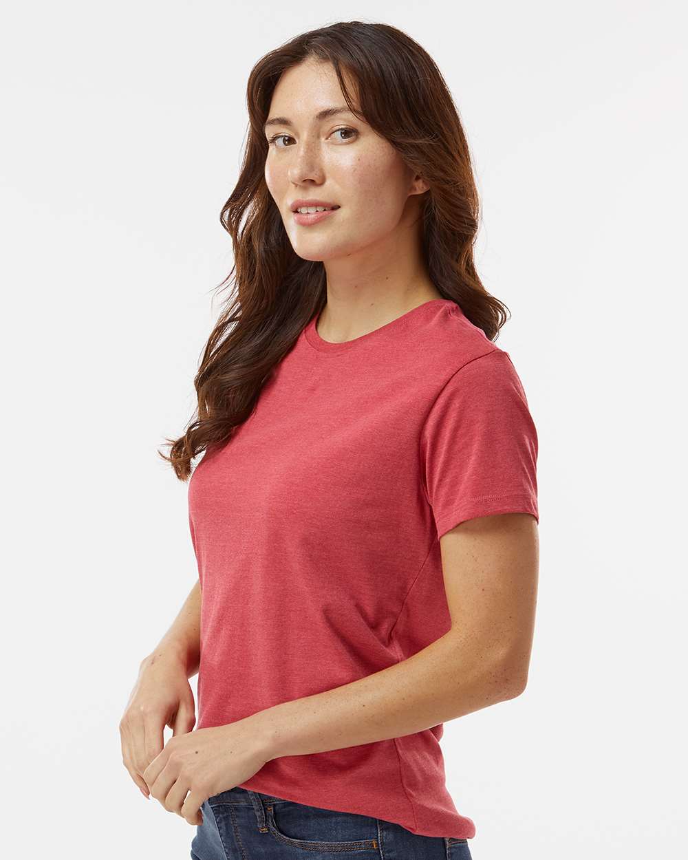 Women's RecycledSoft™ T-Shirt - OnModelSide - B10362703 - Red