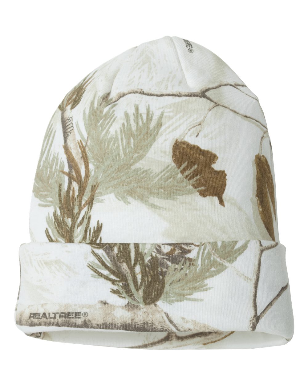 12" Licensed Camo Cuffed Beanie - Back - B85995010 - White Realtree AP
