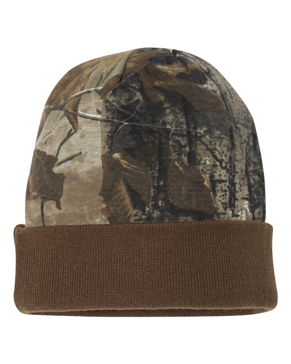 12" Licensed Camo Cuffed Beanie - Back - B85995550 - Realtree AP/ Brown