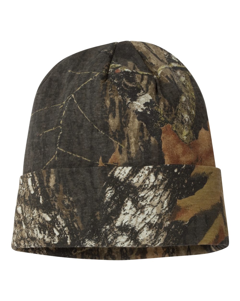 12" Licensed Camo Cuffed Beanie - Front - B85995620 - Mossy Oak BreakUp