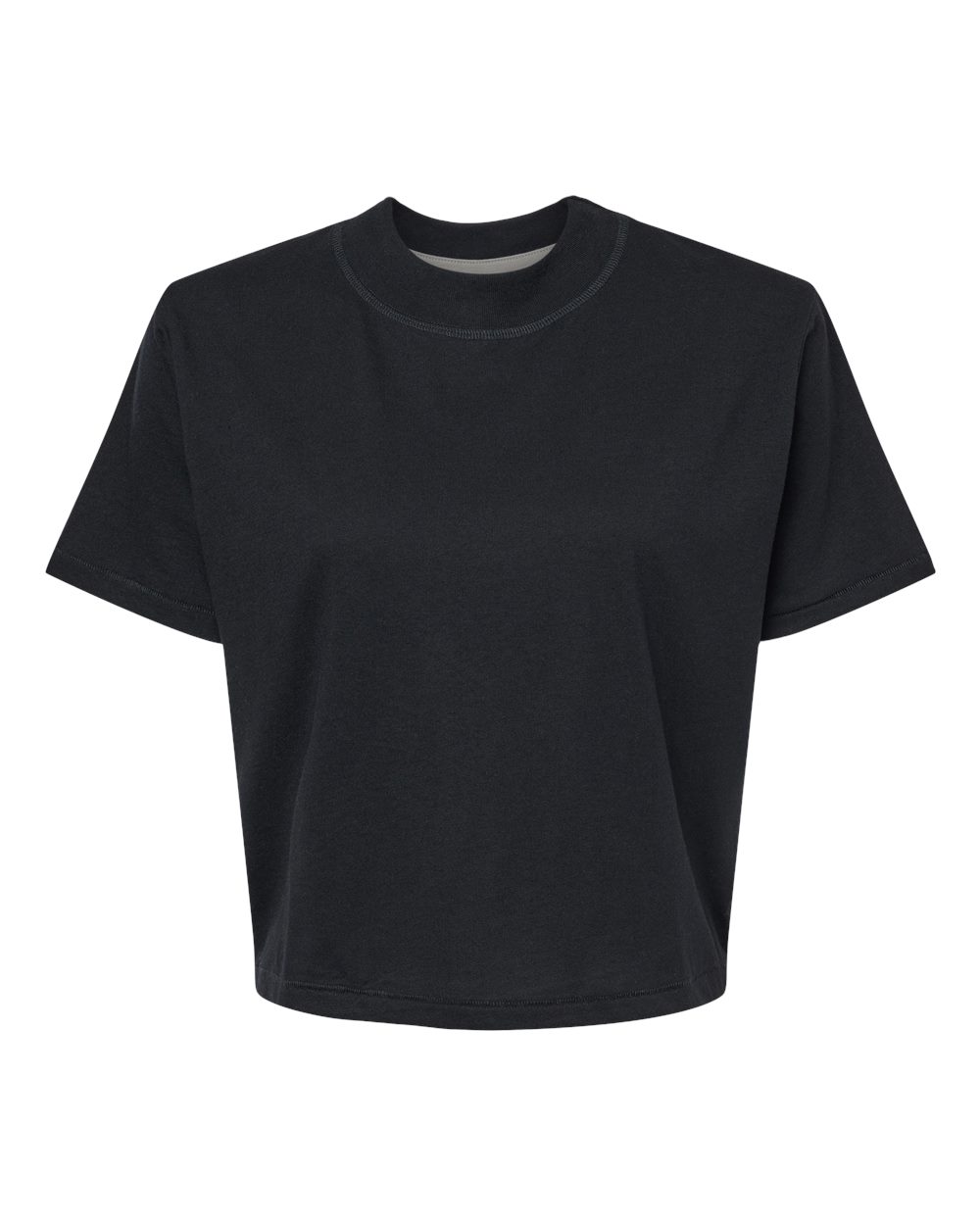 Women's Boxy Tee - Front - B06838103 - Blended Black