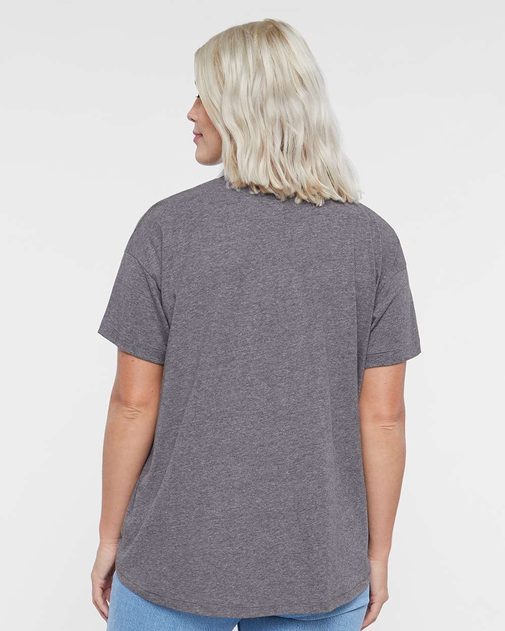Women's Hi-Lo Tee - OnModelBack - B06938133 - Granite Heather