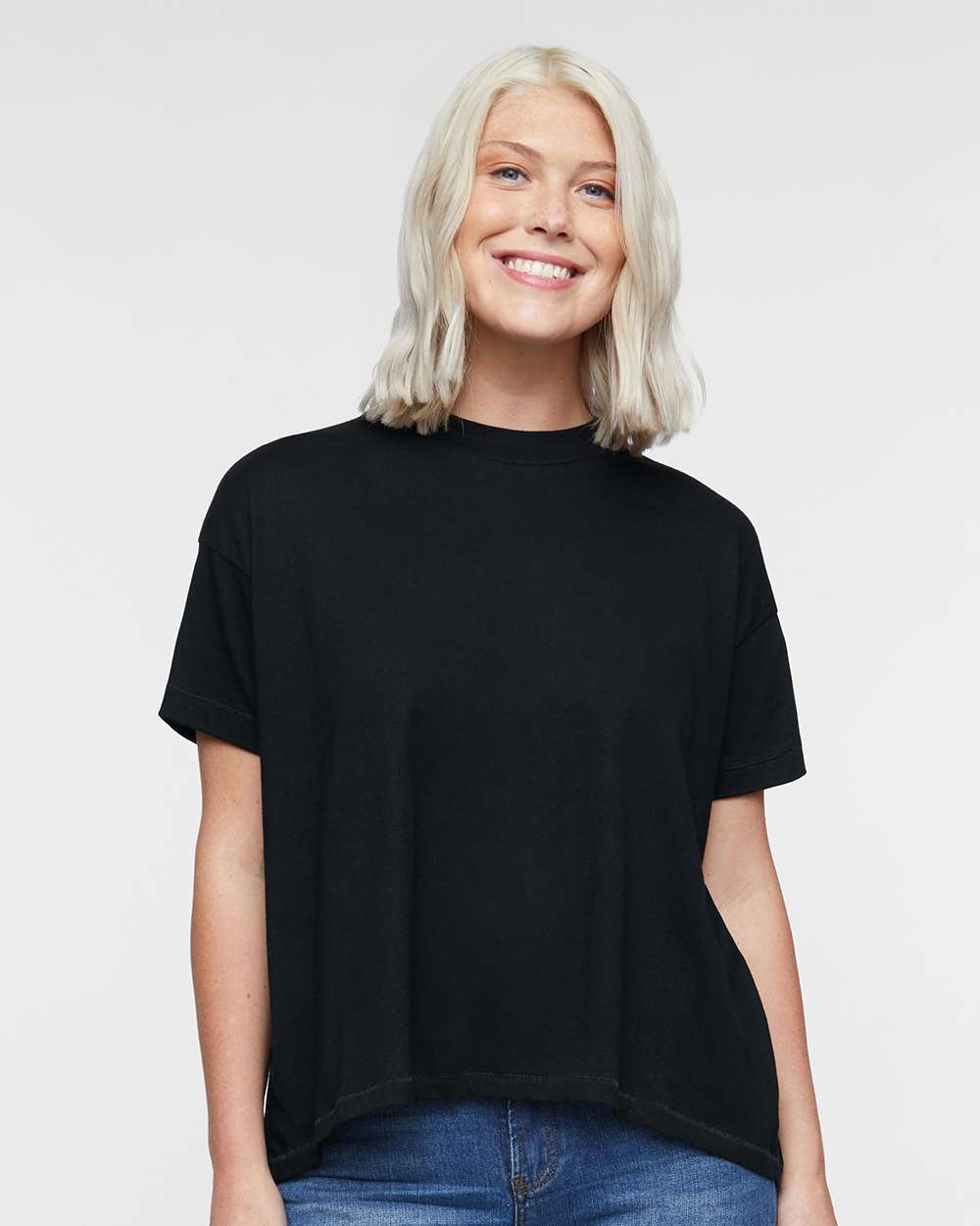 Women's Hi-Lo Tee - OnModelFront - B06938503 - Black