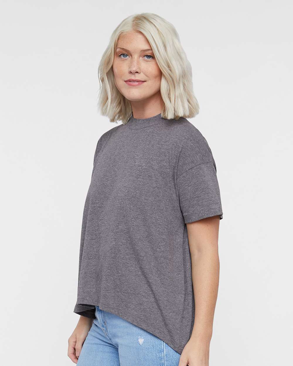 Women's Hi-Lo Tee - OnModelSide - B06938133 - Granite Heather