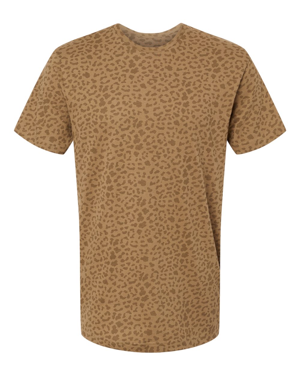 Unisex Fine Jersey Tee - Front - B00638822 - Brown Leopard