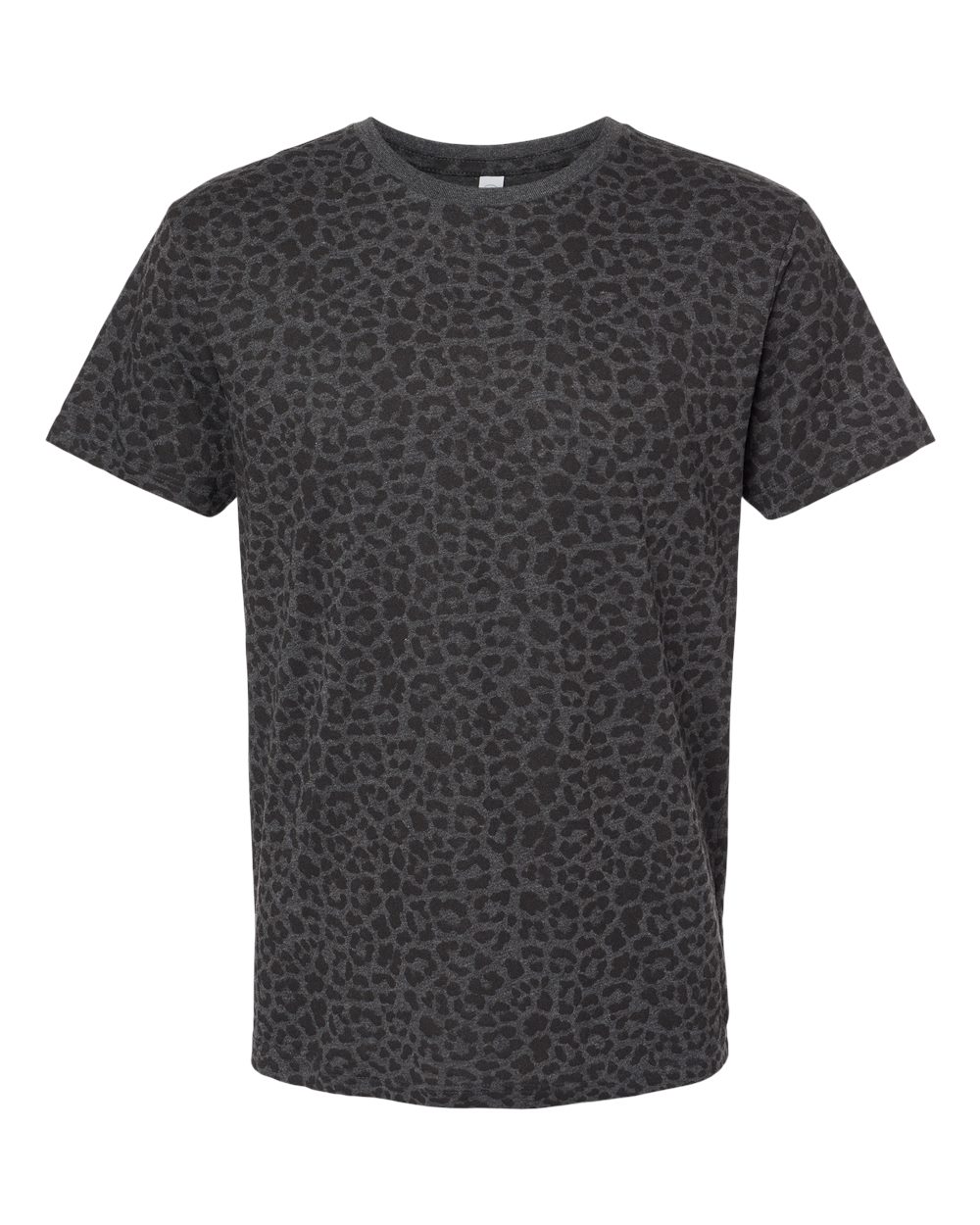 Unisex Fine Jersey Tee - Front - B00638933 - Black Leopard
