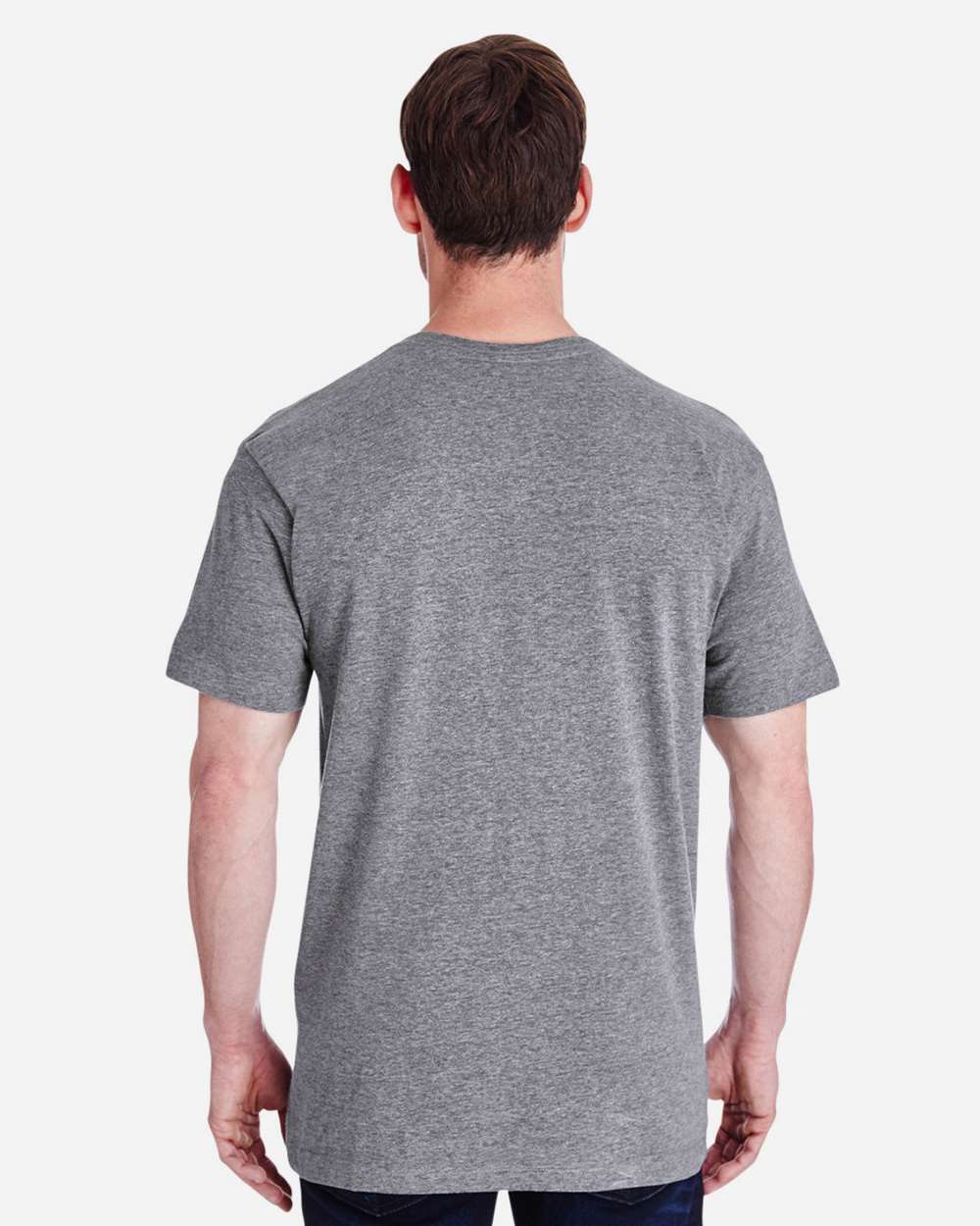 Unisex Fine Jersey Tee - OnModelBack - B00638132 - Granite Heather