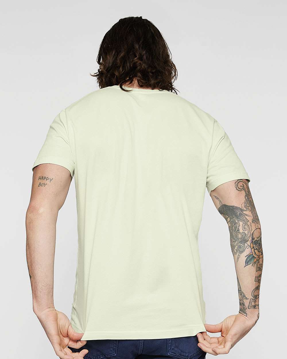 Unisex Fine Jersey Tee - OnModelBack - B00638163 - Honeydew