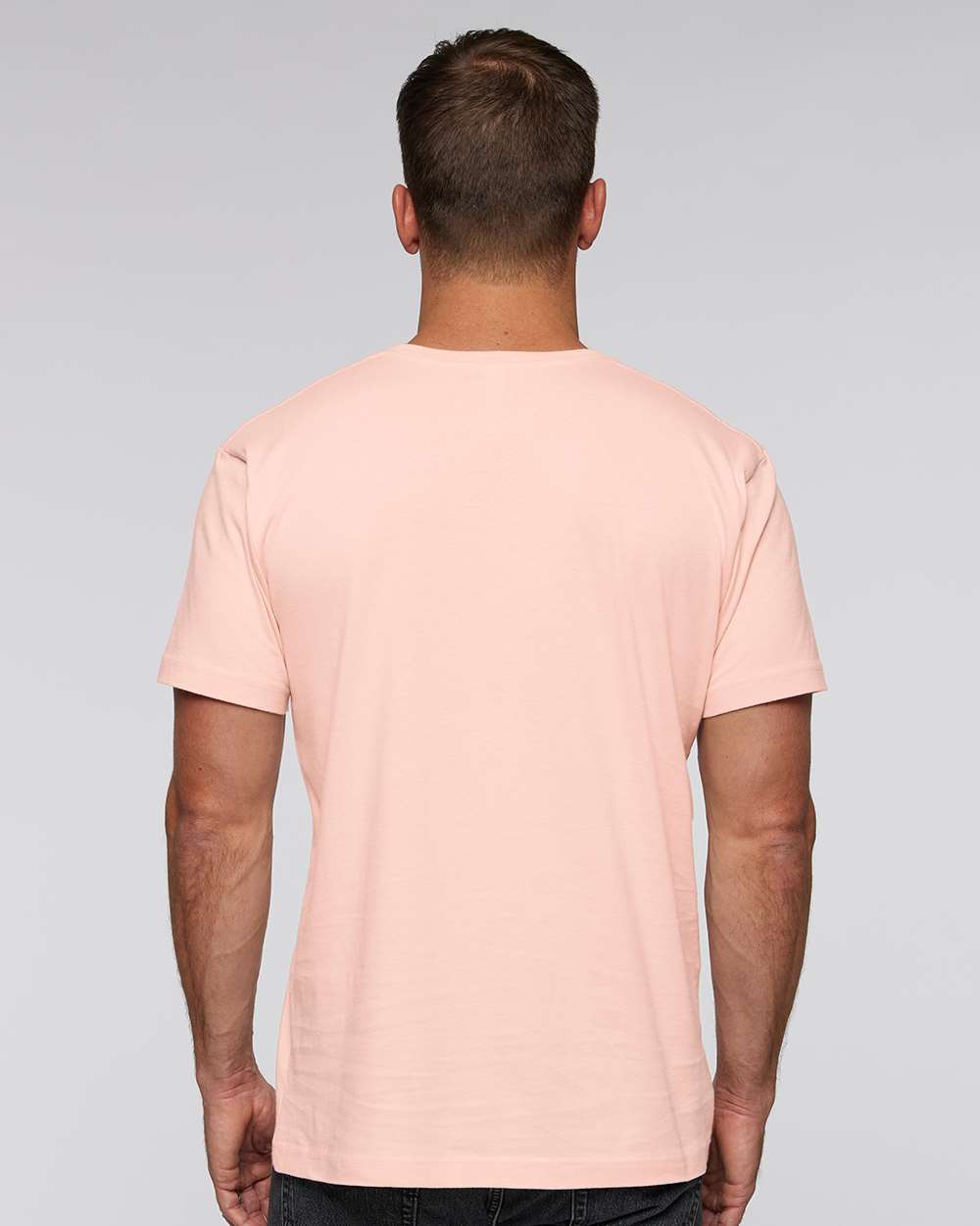 Unisex Fine Jersey Tee - OnModelBack - B00638393 - Blush