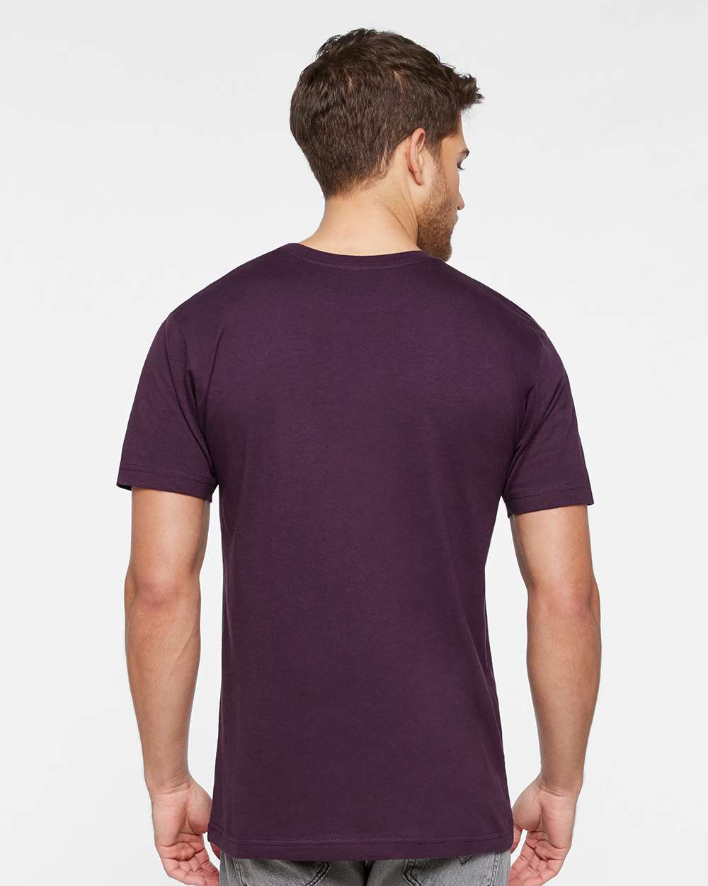 Unisex Fine Jersey Tee - OnModelBack - B00638473 - Plum