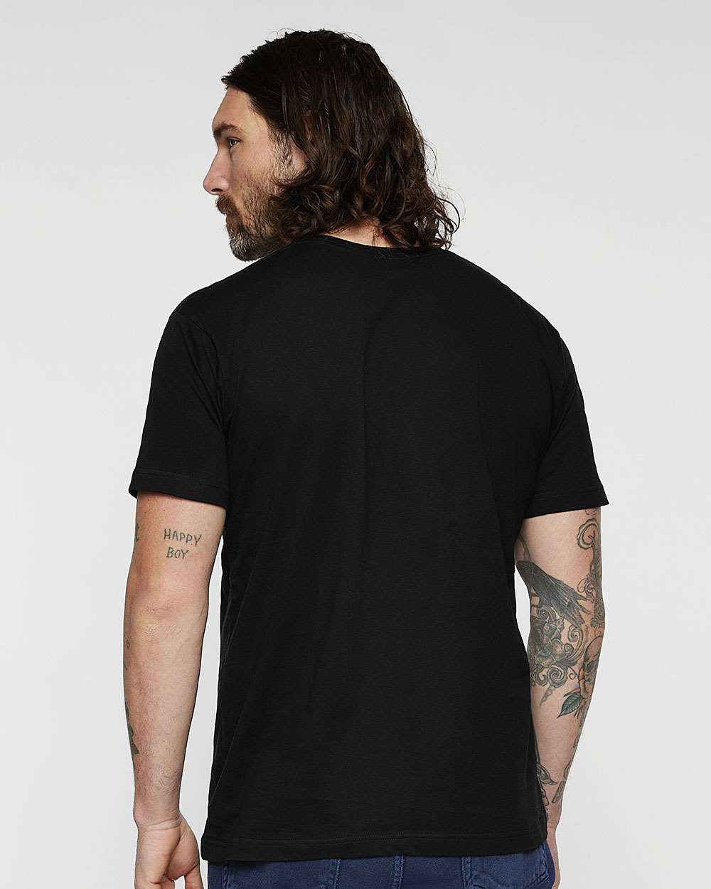 Unisex Fine Jersey Tee - OnModelBack - B00638502 - Black