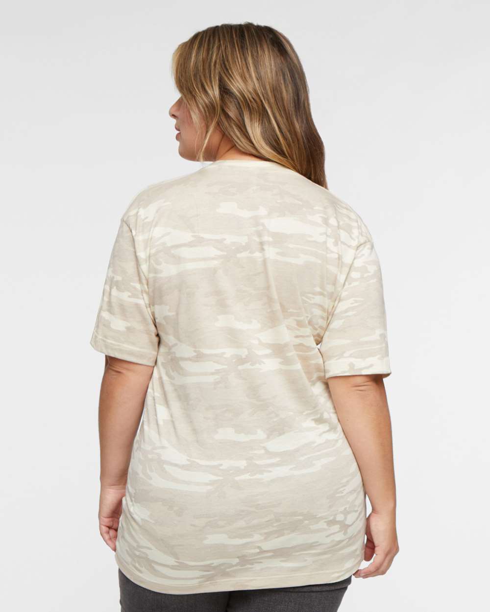 Unisex Fine Jersey Tee - OnModelBack - B00638793 - Natural Camo
