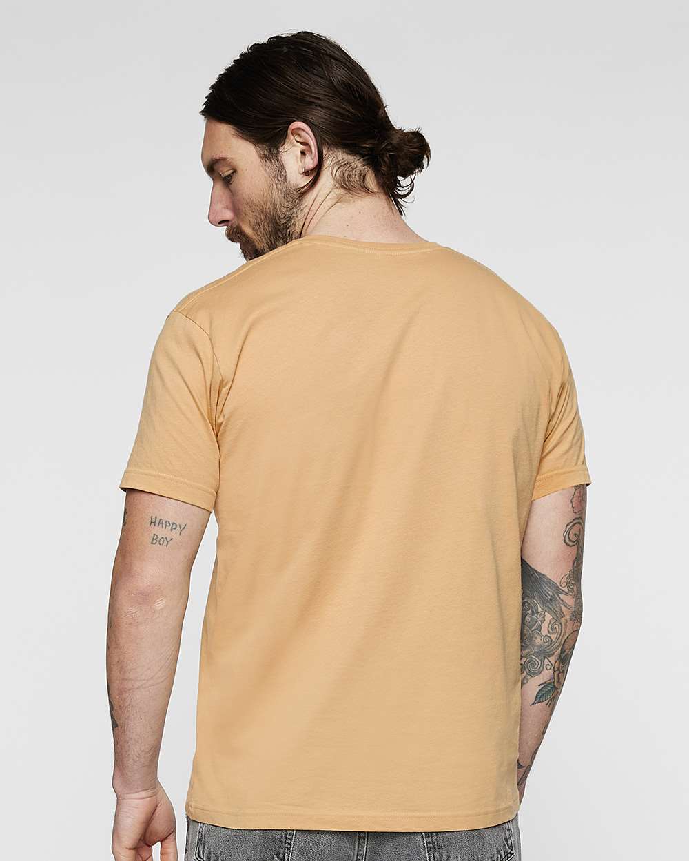 Unisex Fine Jersey Tee - OnModelBack - B00638813 - Latte