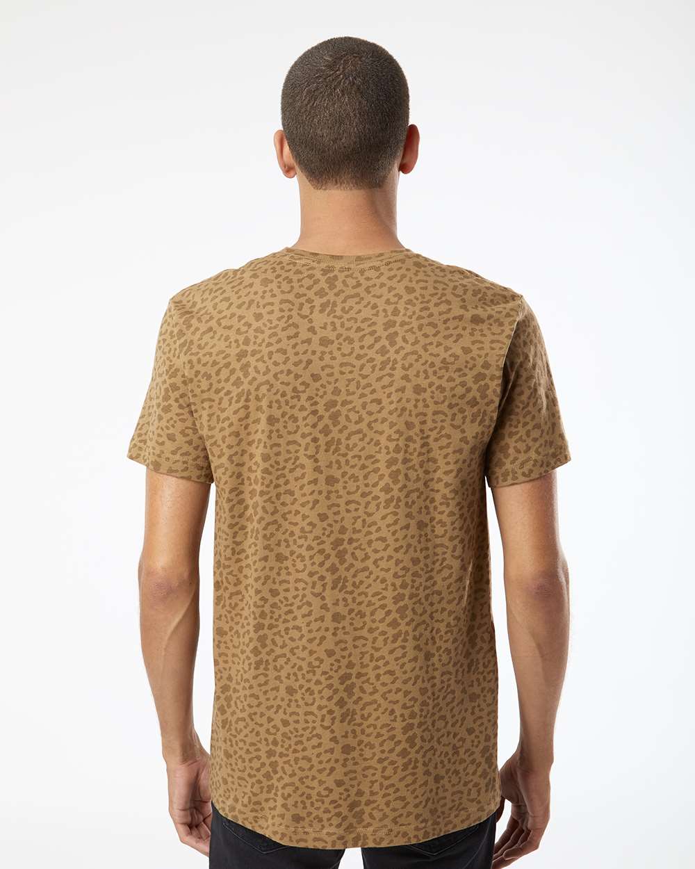 Unisex Fine Jersey Tee - OnModelBack - B00638822 - Brown Leopard