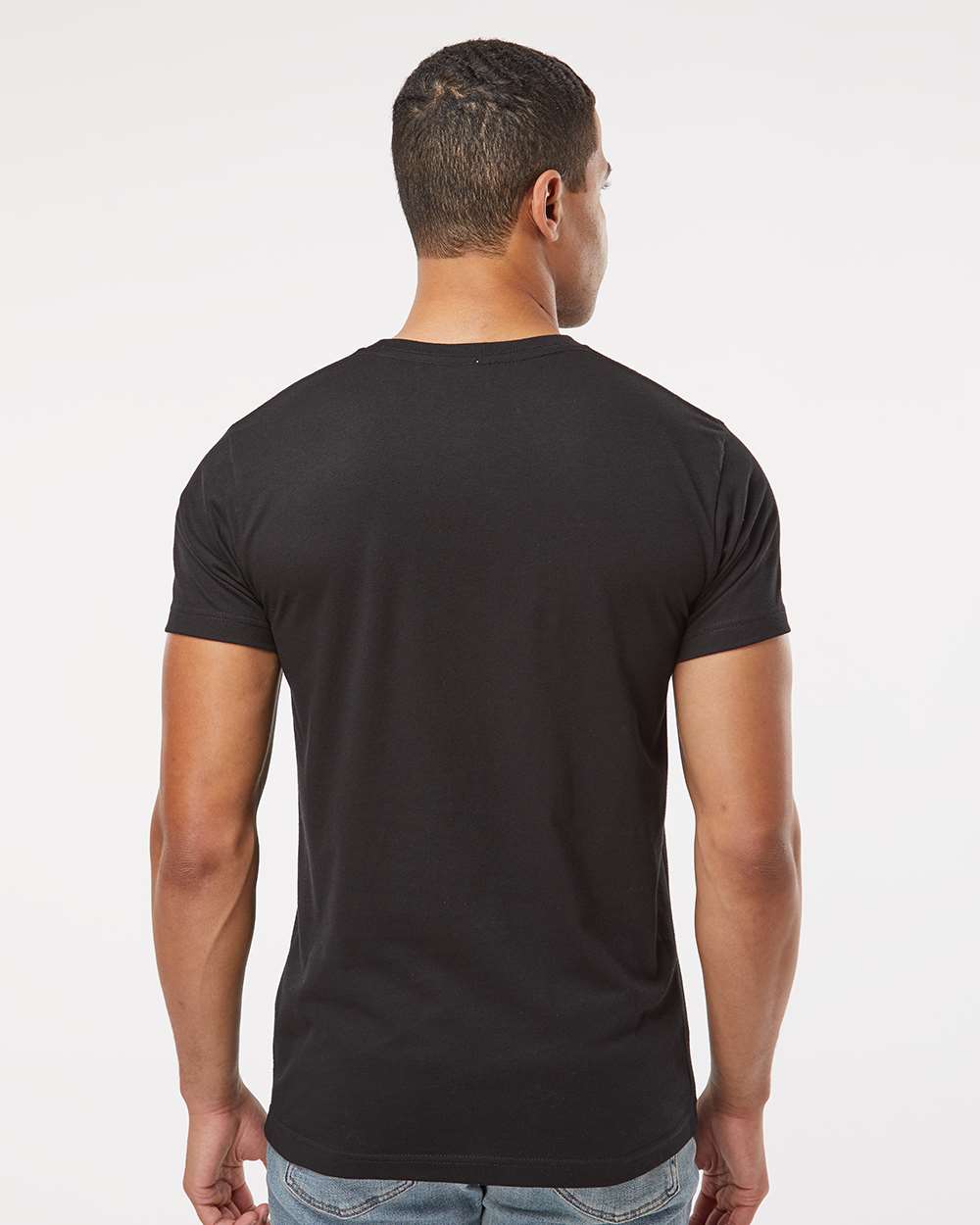Unisex Fine Jersey Tee - OnModelBack - B00638943 - Blended Black