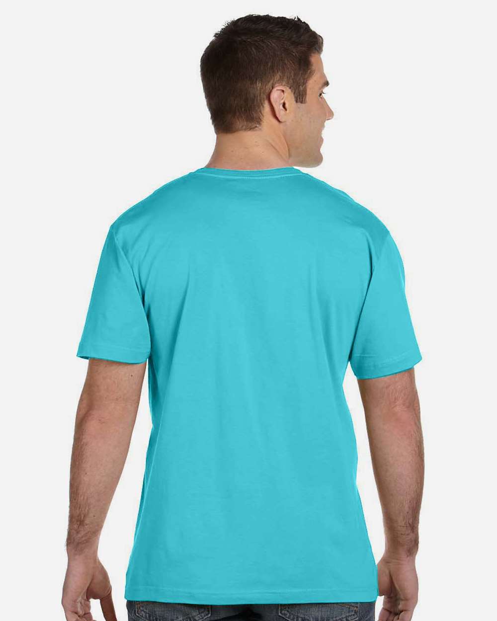 Unisex Fine Jersey Tee - OnModelBack - B00638973 - Caribbean