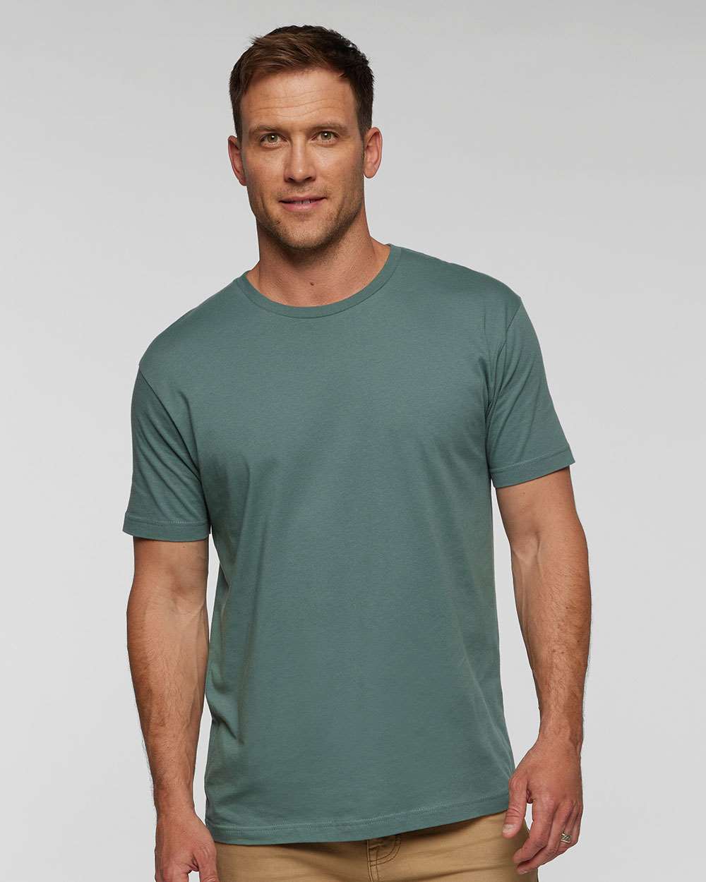 Unisex Fine Jersey Tee - OnModelFront - B00638143 - Basil