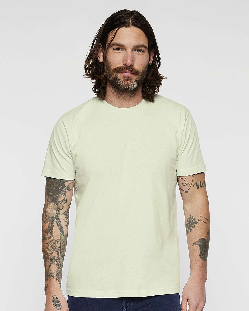 Unisex Fine Jersey Tee - OnModelFront - B00638163 - Honeydew