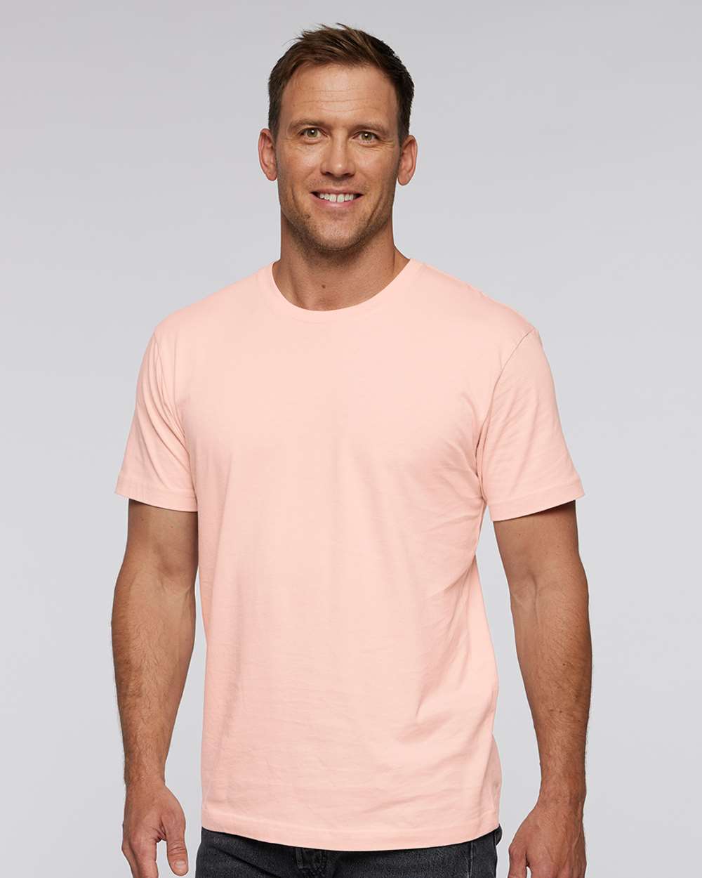 Unisex Fine Jersey Tee - OnModelFront - B00638393 - Blush