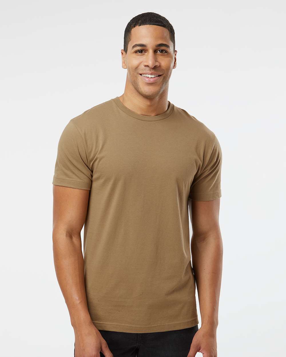 Unisex Fine Jersey Tee - OnModelFront - B00638563 - Coyote Brown