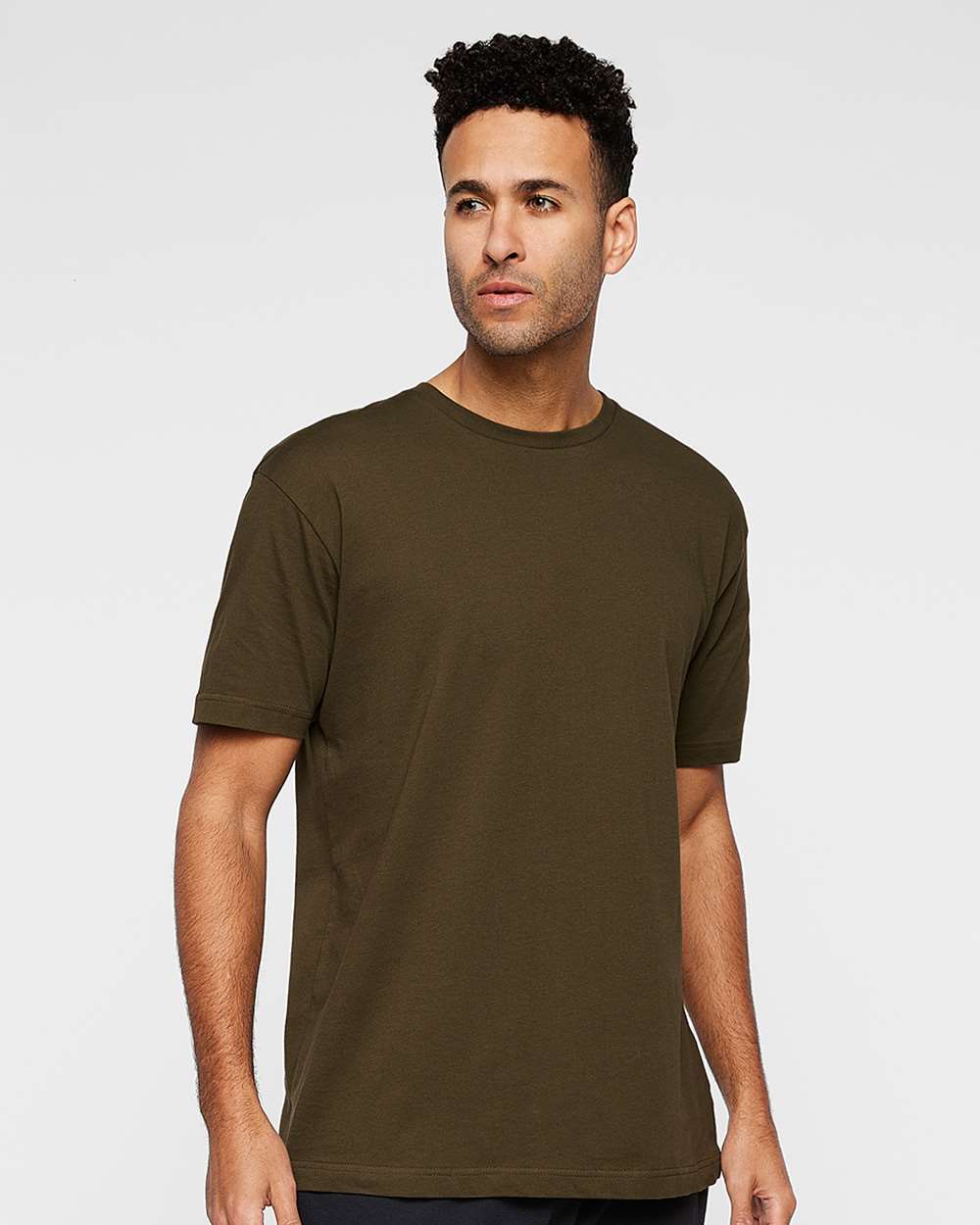 Unisex Fine Jersey Tee - OnModelFront - B00638633 - Military Green