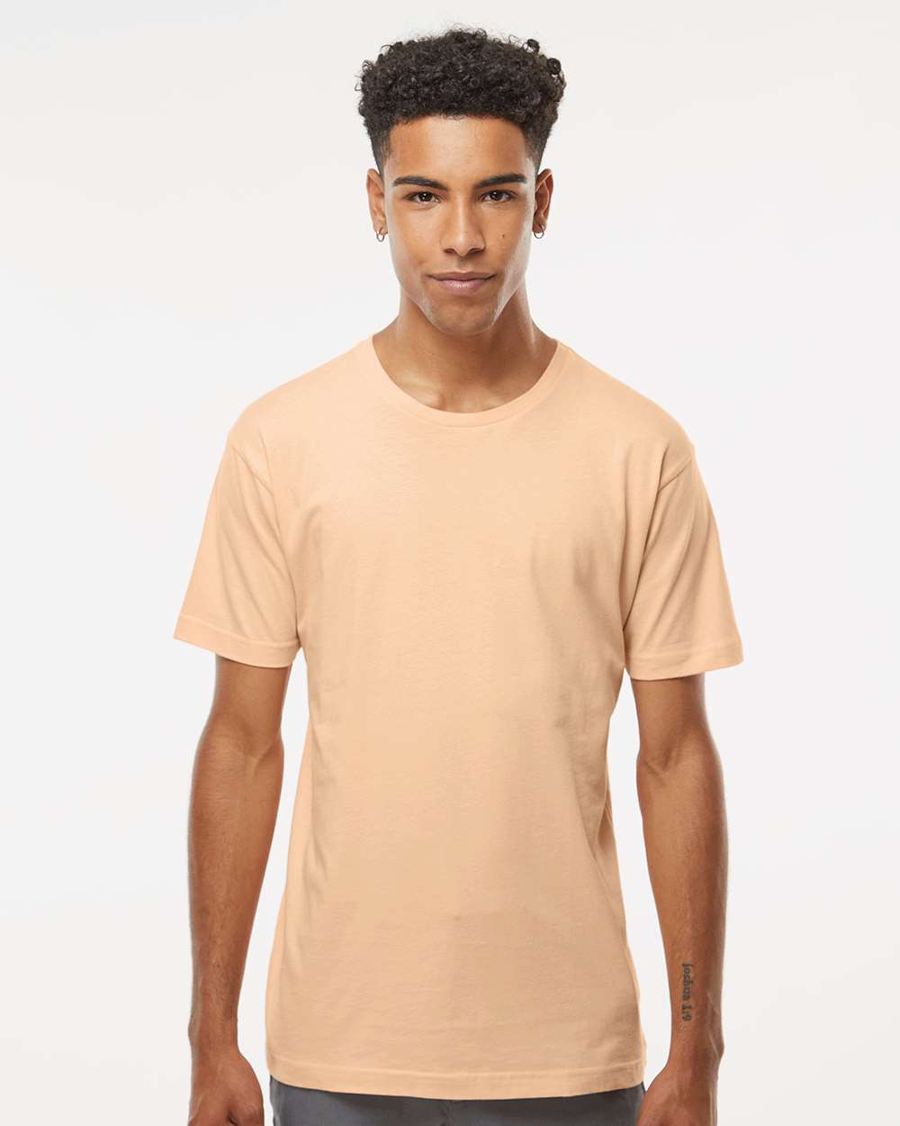 Unisex Fine Jersey Tee - OnModelFront - B00638733 - Peachy