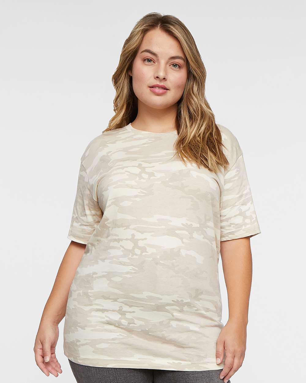 Unisex Fine Jersey Tee - OnModelFront - B00638793 - Natural Camo