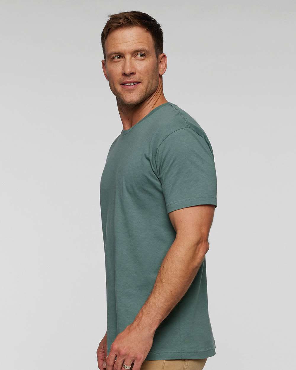 Unisex Fine Jersey Tee - OnModelSide - B00638143 - Basil