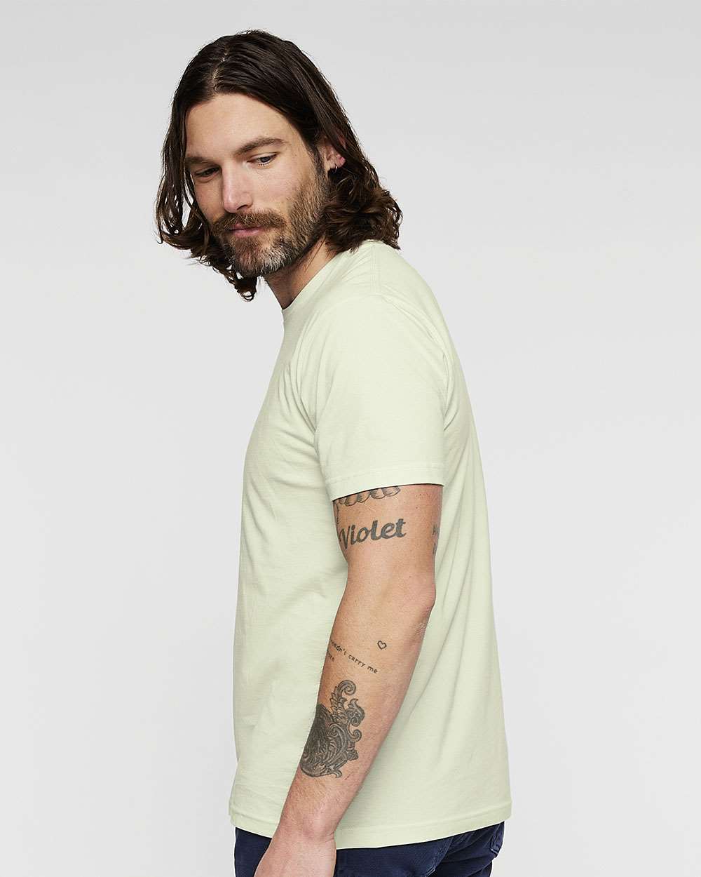 Unisex Fine Jersey Tee - OnModelSide - B00638163 - Honeydew