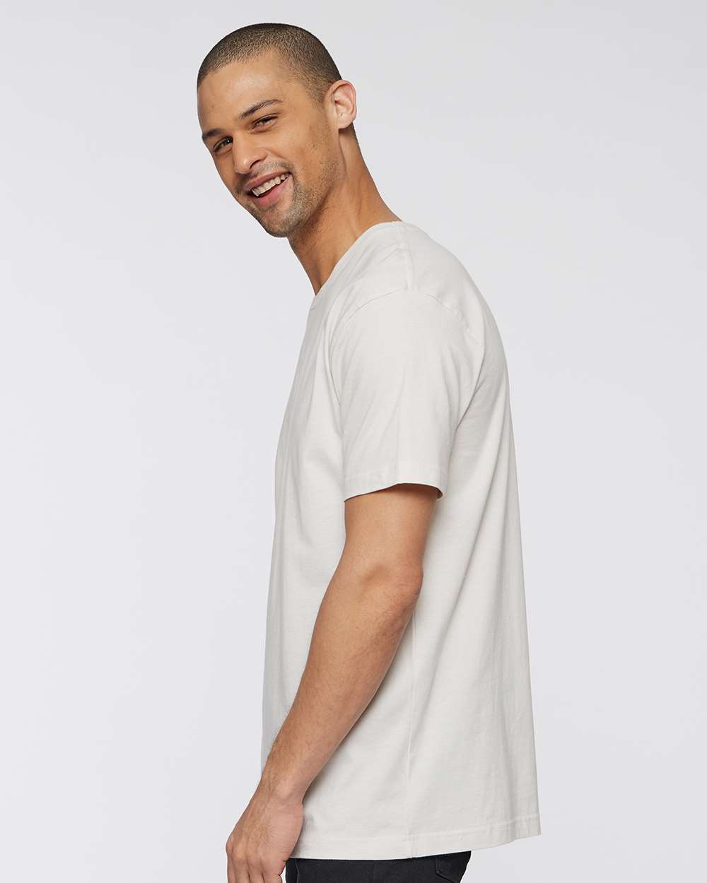 Unisex Fine Jersey Tee - OnModelSide - B00638223 - Porcelain