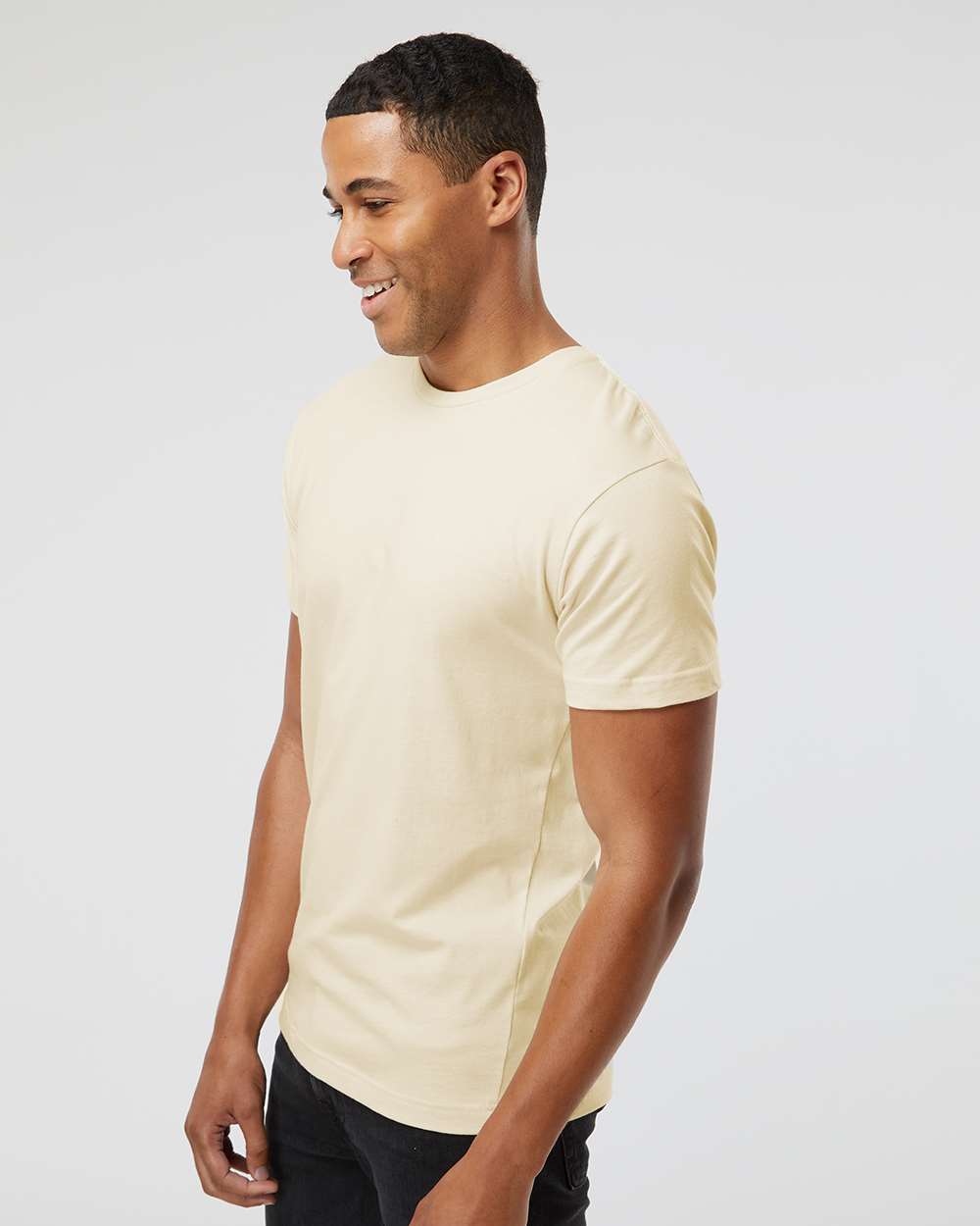 Unisex Fine Jersey Tee - OnModelSide - B00638233 - Natural