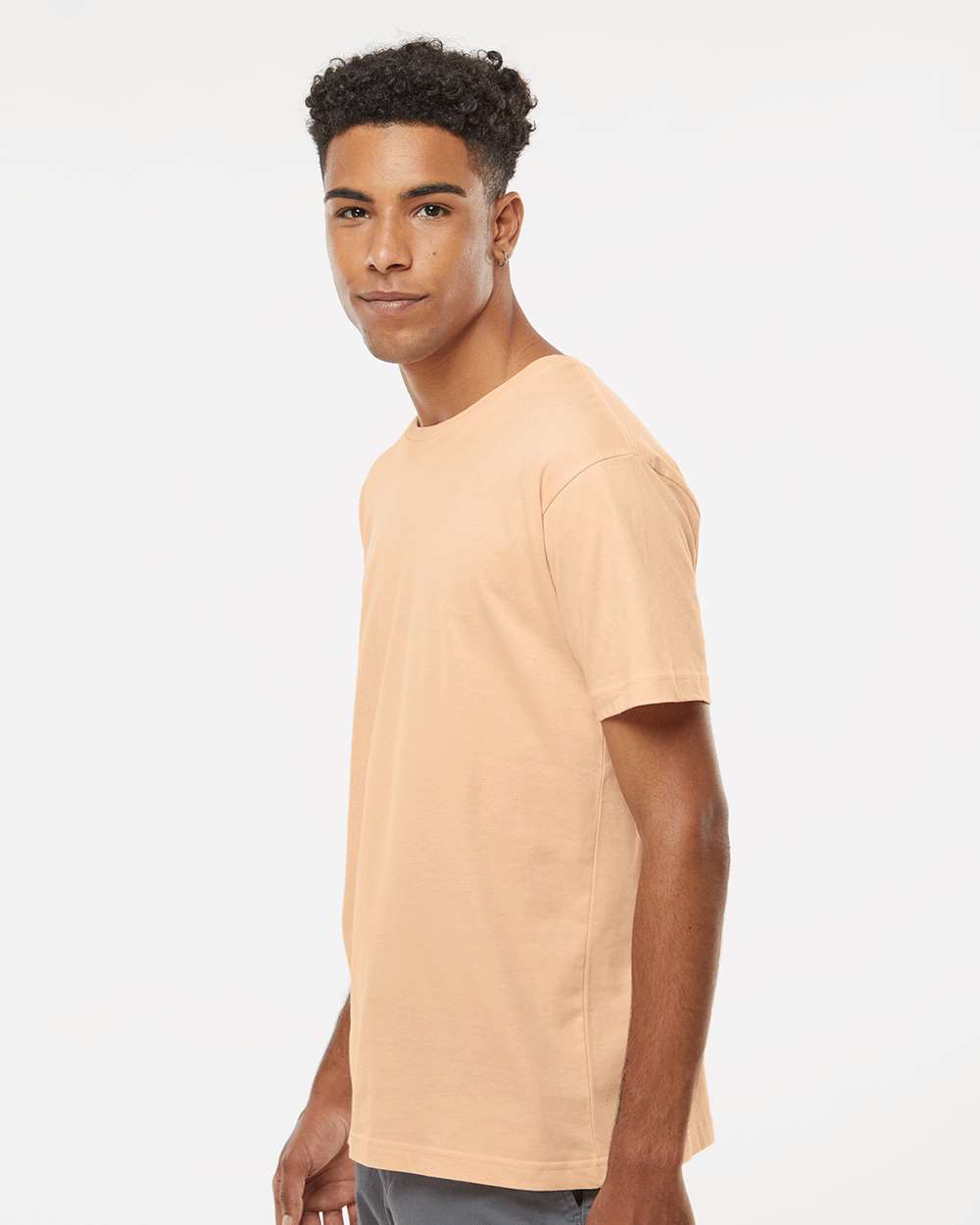 Unisex Fine Jersey Tee - OnModelSide - B00638733 - Peachy