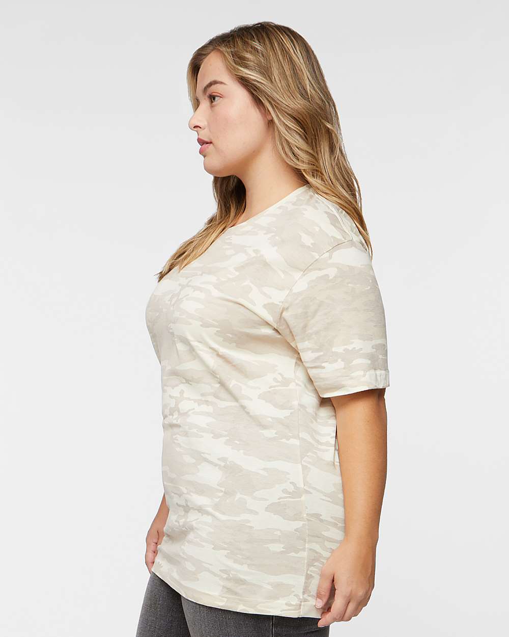 Unisex Fine Jersey Tee - OnModelSide - B00638793 - Natural Camo