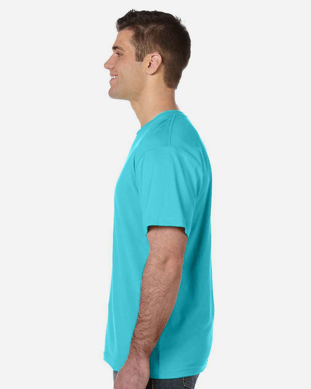 Unisex Fine Jersey Tee - OnModelSide - B00638973 - Caribbean
