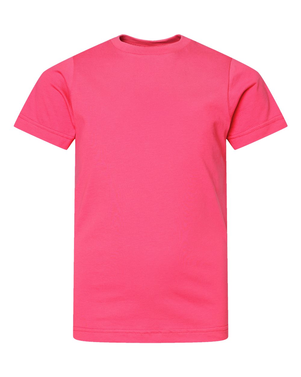 Youth Fine Jersey Tee - Front - B38038312 - Hot Pink