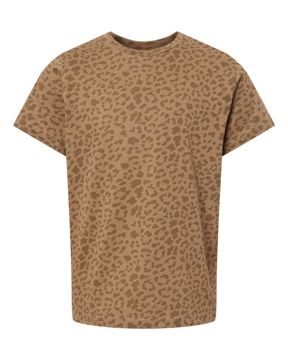 Youth Fine Jersey Tee - Front - B38038842 - Brown Leopard
