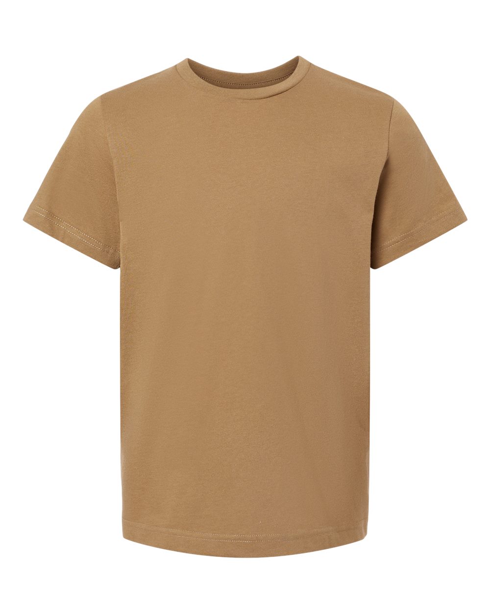 Youth Fine Jersey Tee - Front - B38038872 - Coyote Brown