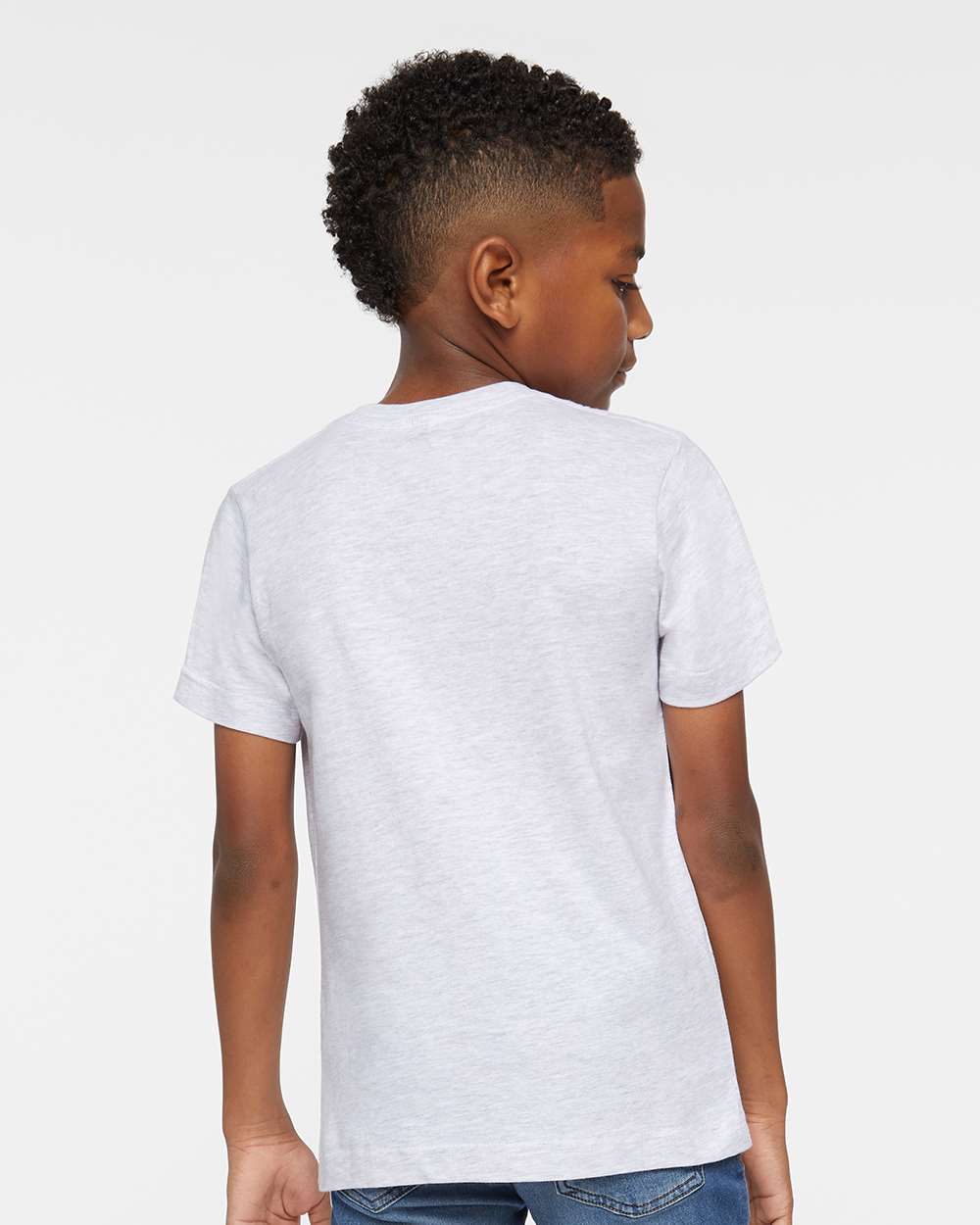 Youth Fine Jersey Tee - OnModelBack - B38038022 - Ash