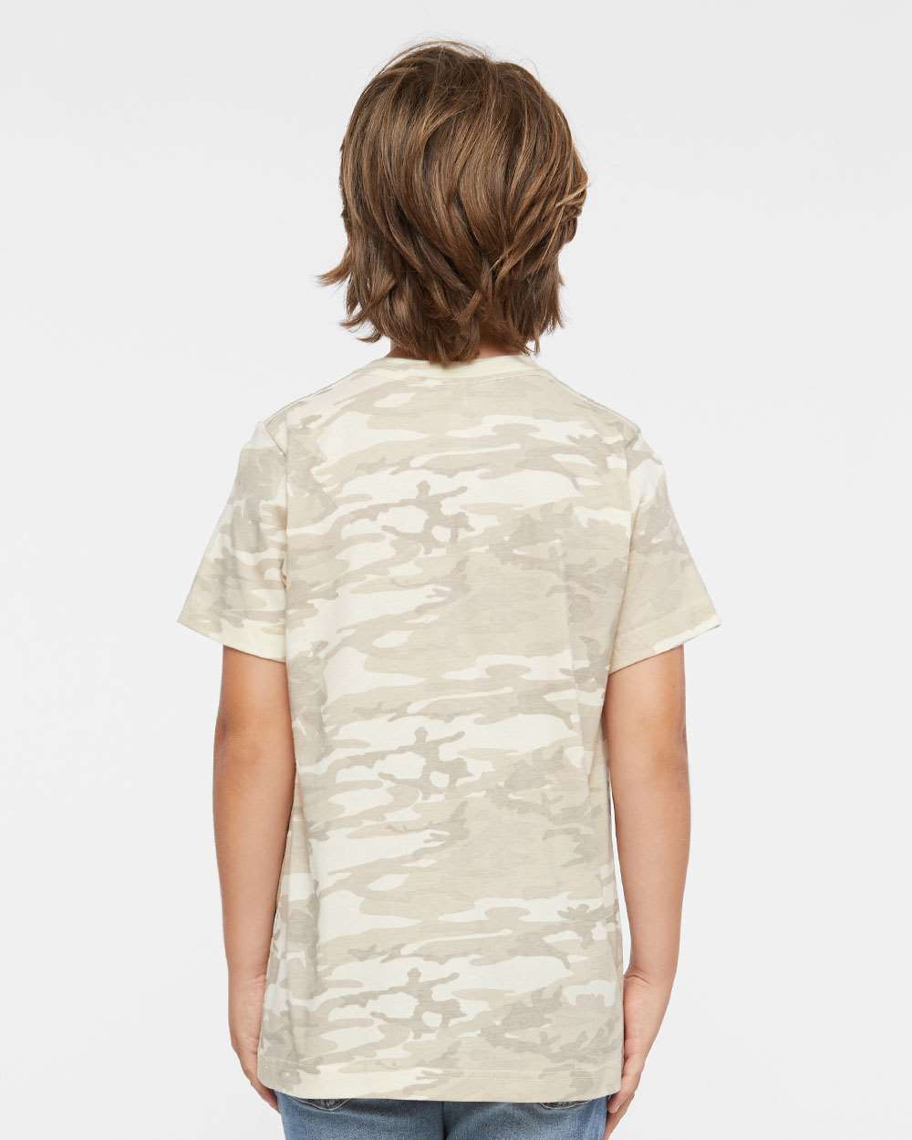 Youth Fine Jersey Tee - OnModelBack - B38038212 - Natural Camo