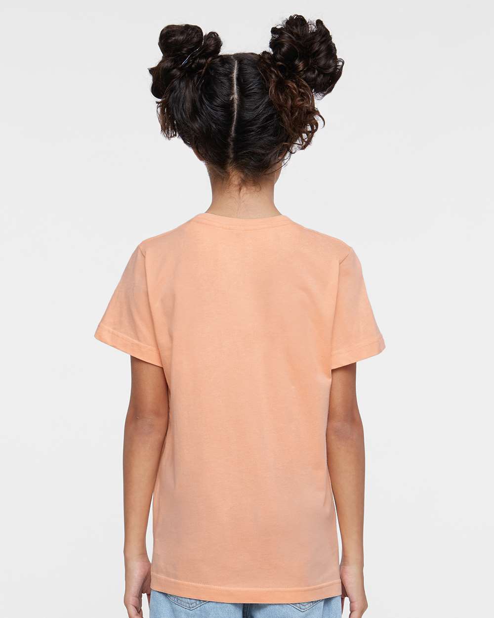 Youth Fine Jersey Tee - OnModelBack - B38038332 - Peachy