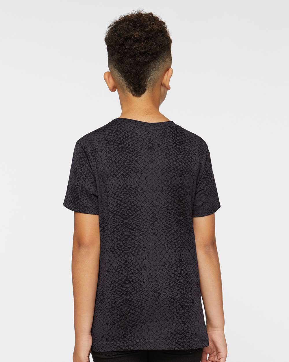 Youth Fine Jersey Tee - OnModelBack - B38038562 - Black Reptile