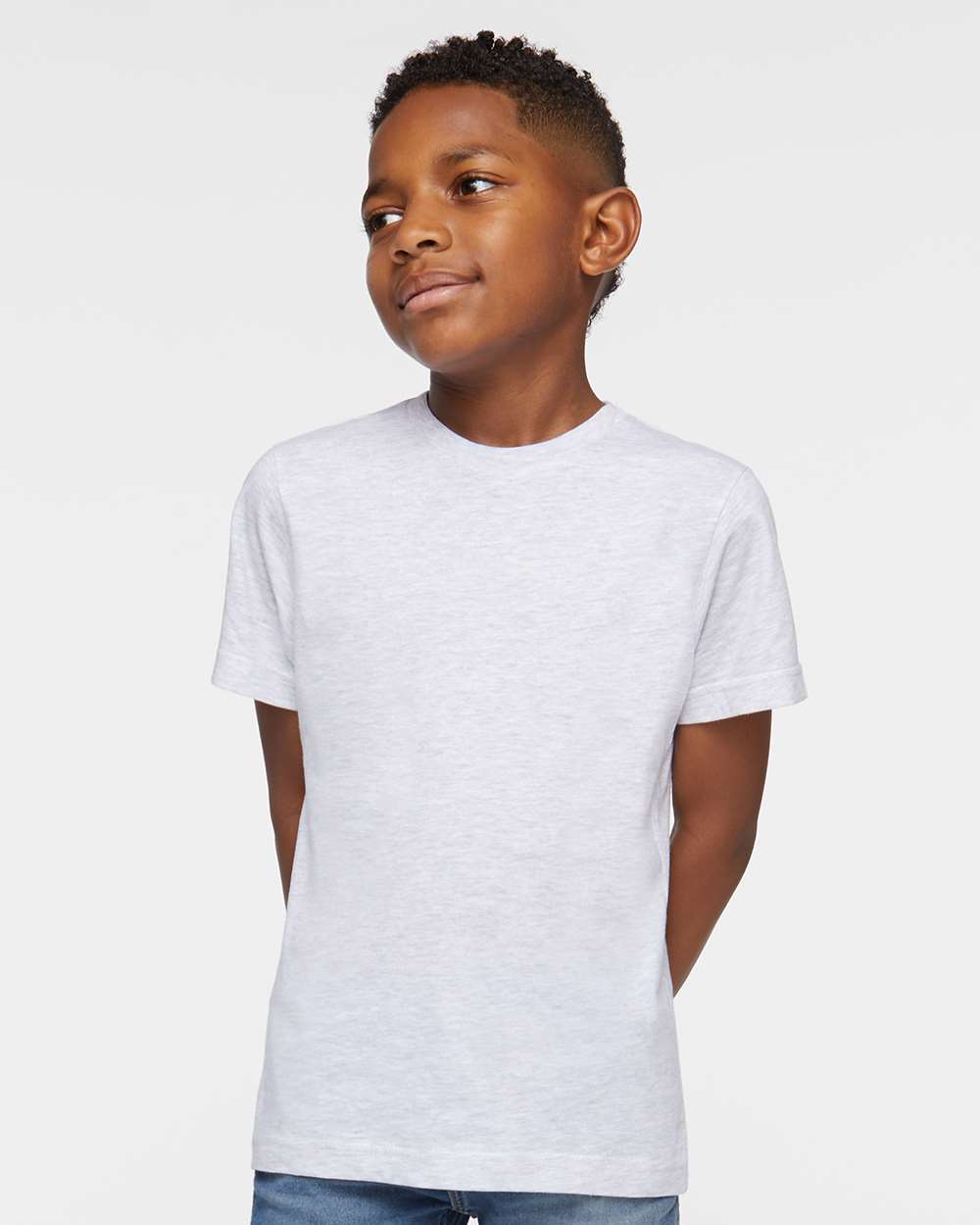 Youth Fine Jersey Tee - OnModelFront - B38038022 - Ash