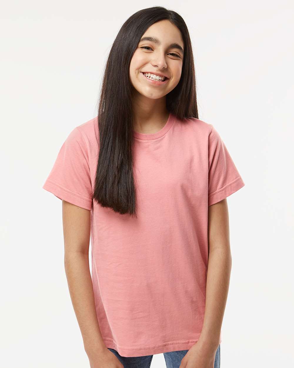 Youth Fine Jersey Tee - OnModelFront - B38038272 - Mauvelous