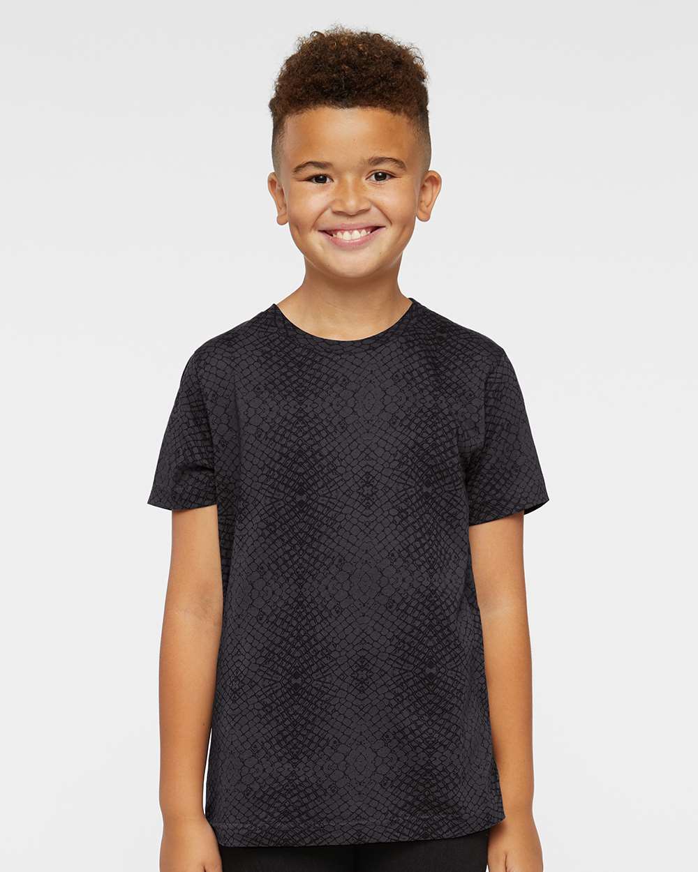 Youth Fine Jersey Tee - OnModelFront - B38038562 - Black Reptile