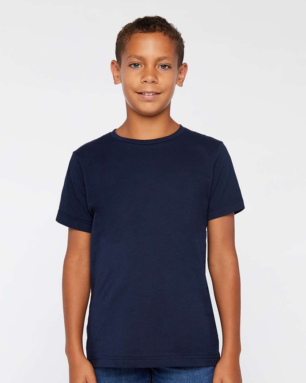 Youth Fine Jersey Tee - OnModelFront - B38038652 - Navy