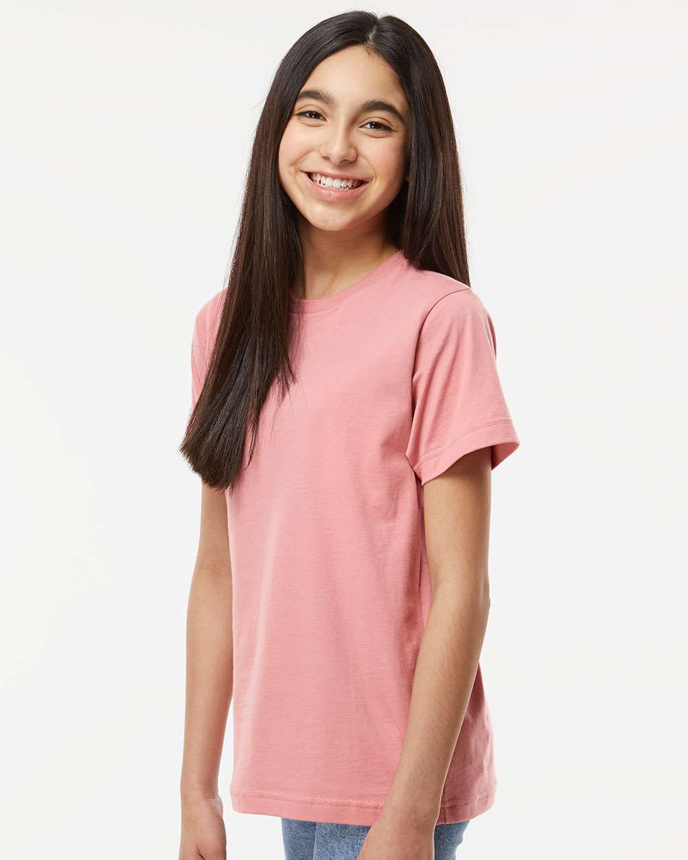 Youth Fine Jersey Tee - OnModelSide - B38038272 - Mauvelous
