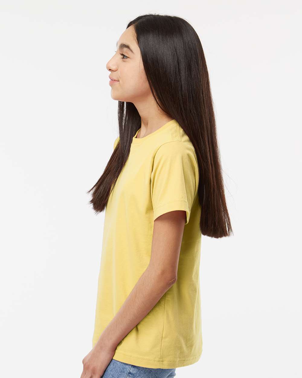 Youth Fine Jersey Tee - OnModelSide - B38038432 - Butter